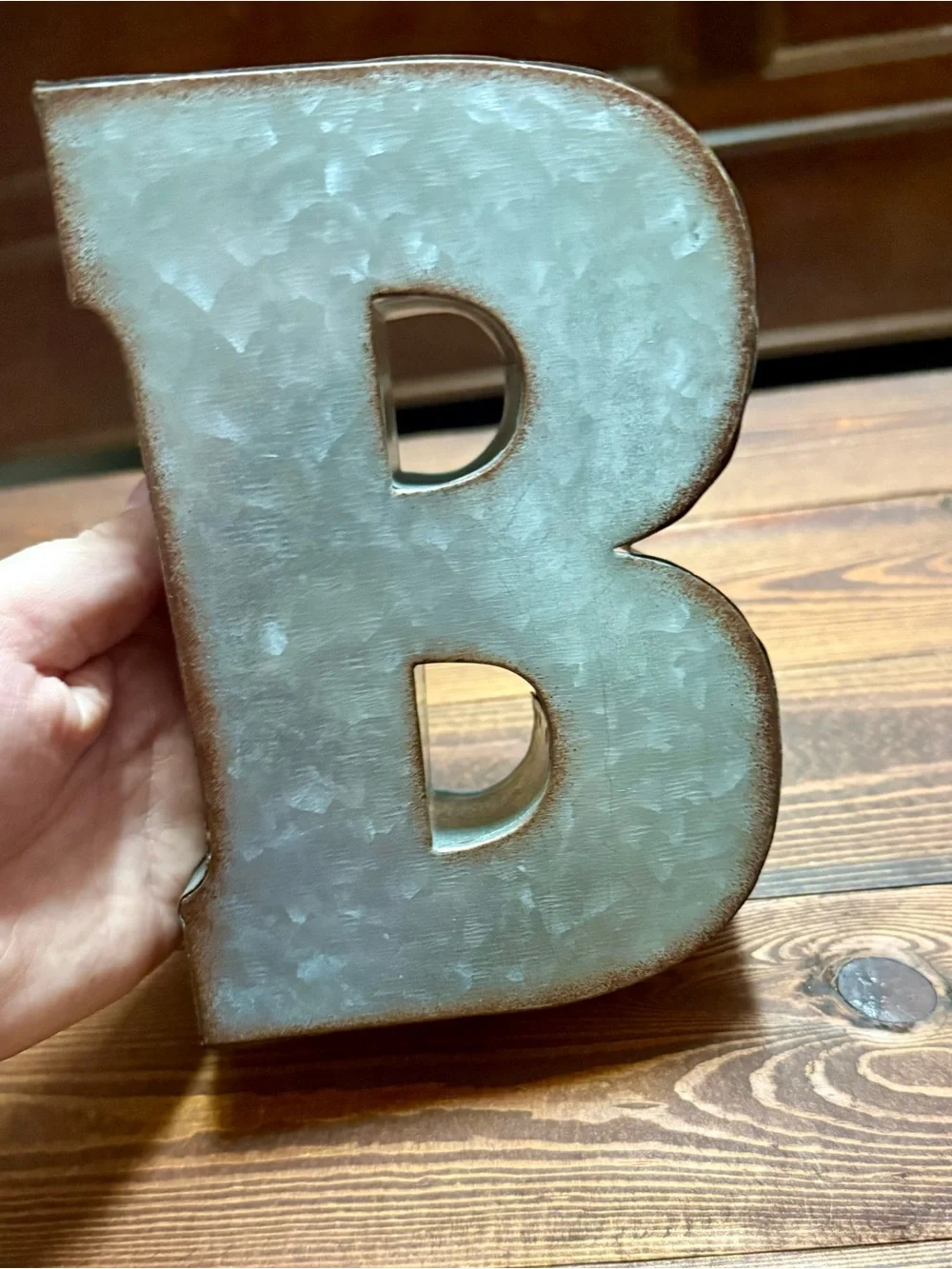 Hobby Lobby Galvanized Metal Letter “B” - Rustic Farmhouse Decor